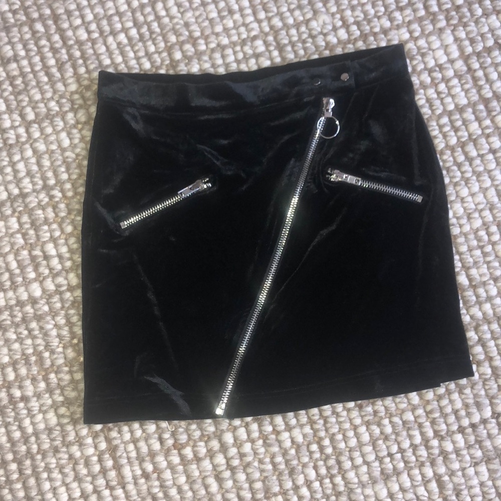 Black velvet skirt